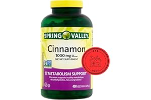 STS HOME Spring Valley Cinnamon Dietary Supplement, 1000 mg, 400 Count + STS Sticker.