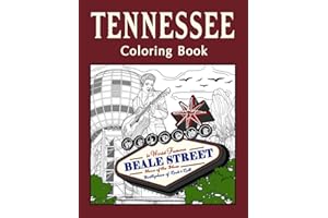 Tennessee Coloring Book: Adult Coloring Pages, Painting on USA States Landmarks and Iconic, Stress Relief Pictures, Gifts for Tennessee Tourist