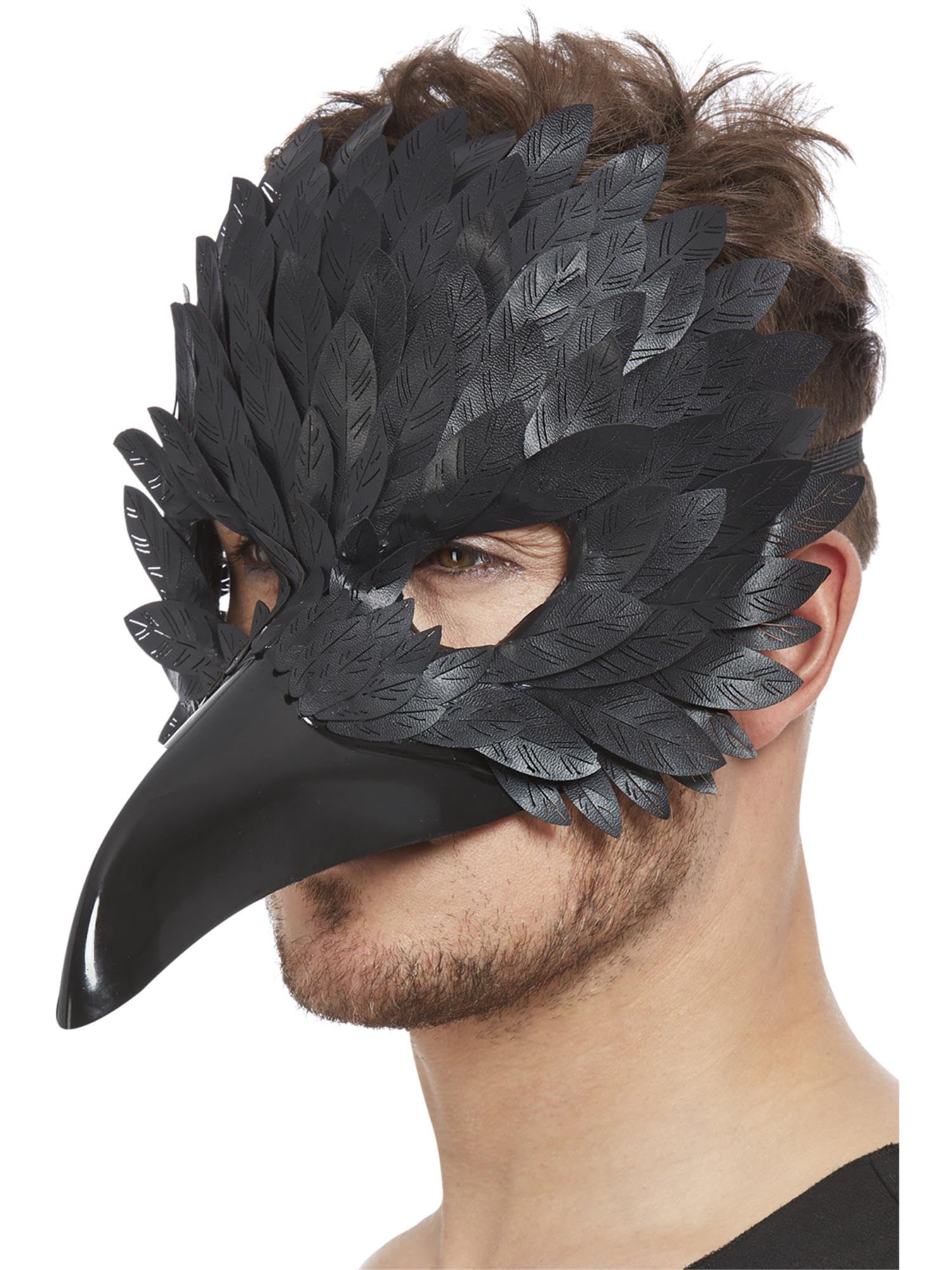 Smiffys Raven Mask, Halloween Fancy Dress Accessory, Halloween Fancy Dress Accessories Dress Up Masks
