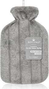 Revitale Luxury 2L Hot Water Bottle with Soft Faux Fur Cover Slate Grey view 8
