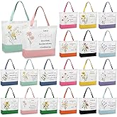 SilTriangle 20 Pcs Christian Bible Canvas Tote Bags Religious Tote Bags Bulk Christian Religious Gifts for Women, Bible Verse Floral Canvas Handbag Birthday Christmas Gift Bulk for Women Faith