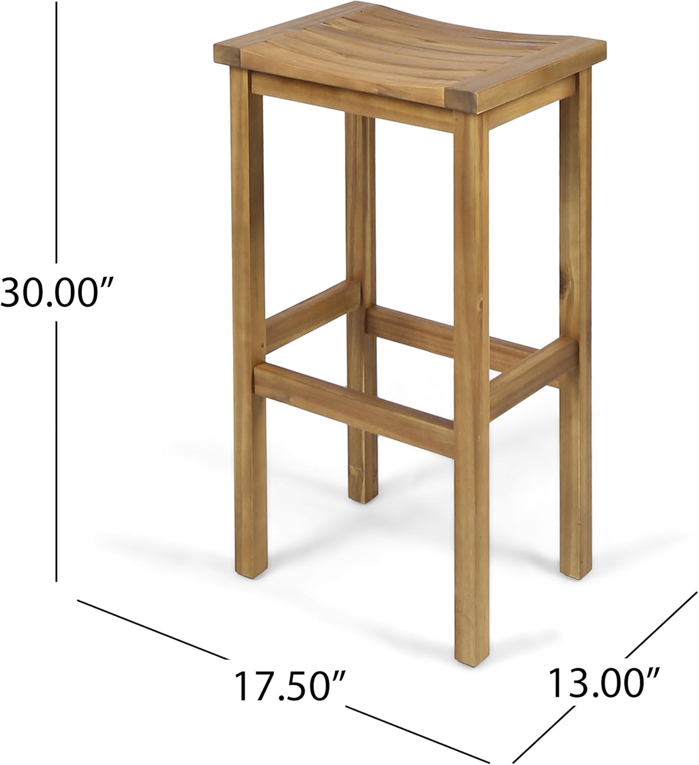 Christopher Knight Home Caribbean Outdoor 30" Acacia Wood Barstools, 2-Pcs Set, Natural Stained: Garden & Outdoor
