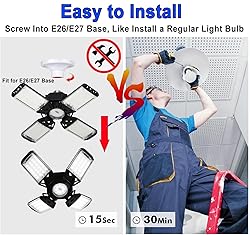 150W LED Garage Light 4Pack, 4+1 Adjustable