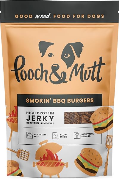 Pooch & Mutt Grain Free Jerky Treats Smokin BBQ Burgers 90g