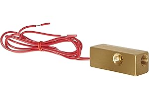 Gems Sensors FS-927 Series Brass Compact Flow Switch, Elbow, Piston Type, Normally Open, 0.1 gpm Flow Setting, 1/4" NPT Female