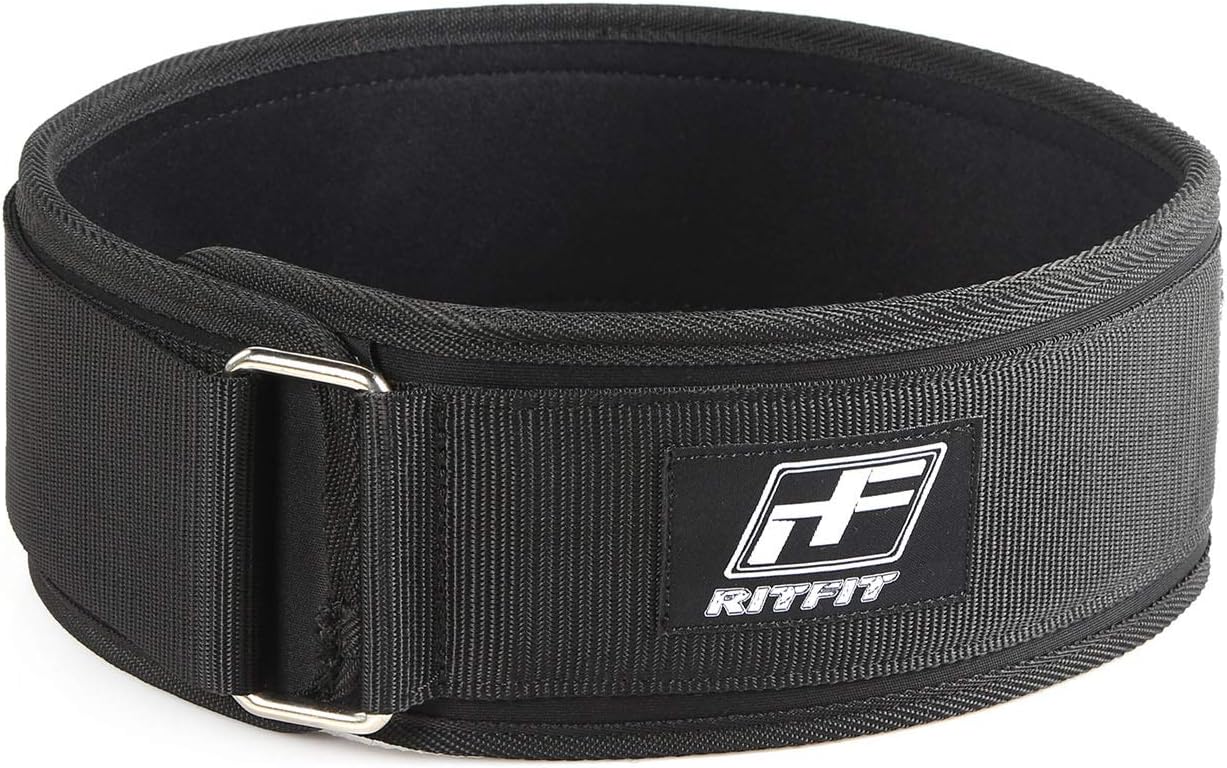 RitFit Weight Lifting Belt - Squat, Clean, Olympic Lifting - for Men and Women - 4 Inch Black- Firm & Comfortable Lumbar Support with Back Injury Protection