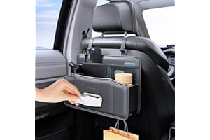 TAIKOO Car Organizer Back Seat,Regular 120 Count Car Tissue Holder,Back Seat Organizer Makes Your Car Clean and Tidy,(Black 1pcs)