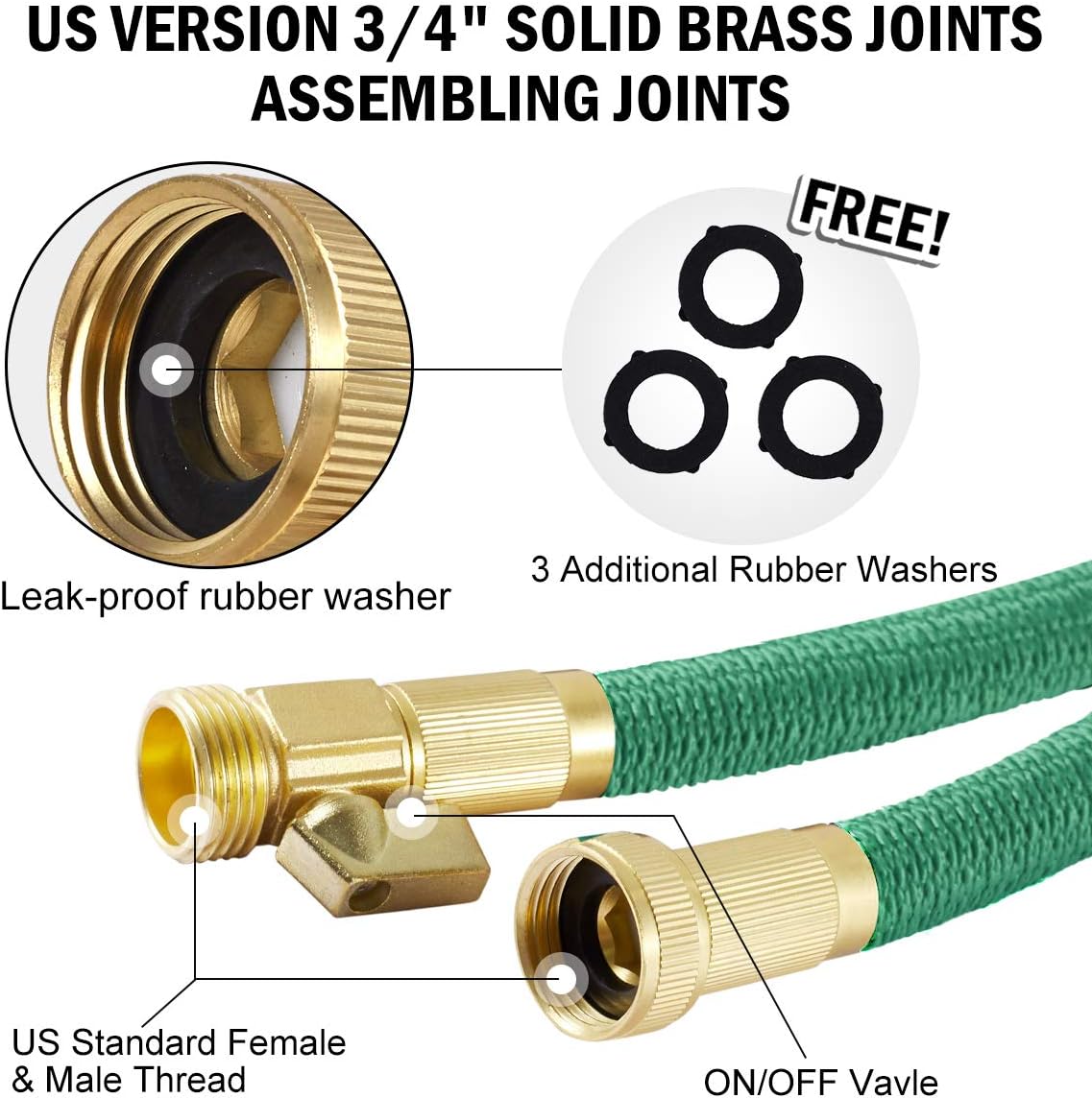Geasky Expandable Garden Hose 150ft Long Hose 4 Layers Latex Core Water Hose High Tenacity Fabric Outer Cover High Tenacity Fabric Outer Cover Solid Brass Fittings 8-Way Nozzle Upgraded Version 2020 : Garden & Outdoor