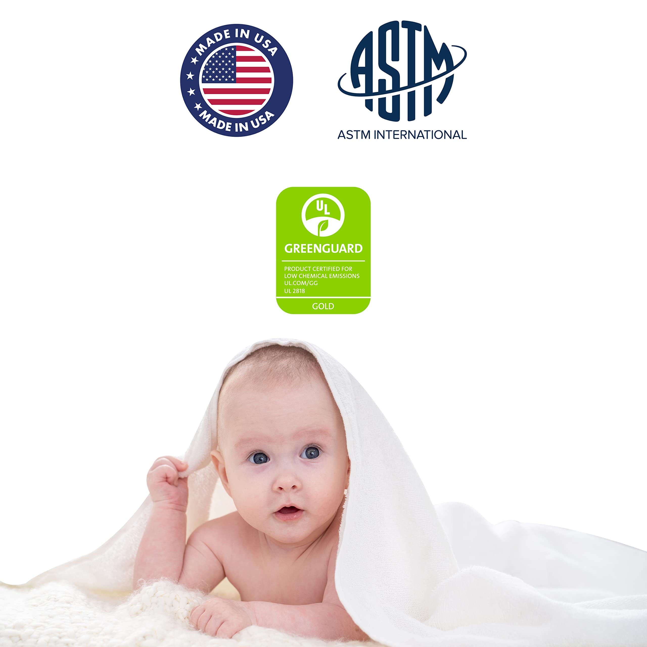 Dream On Me Holly 3” Mini/Portable Crib Mattress, Greenguard Gold & JPMA Certified, Fits All Portable & Mini Cribs, Lightweight Fiber Core, Waterproof Vinyl Cover, Easy to Clean