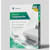 Optiazure Transparency Film, Overhead Projector Film for Laser Jet Printer and Copier, Letter Size 100Pack Sheets, Office and