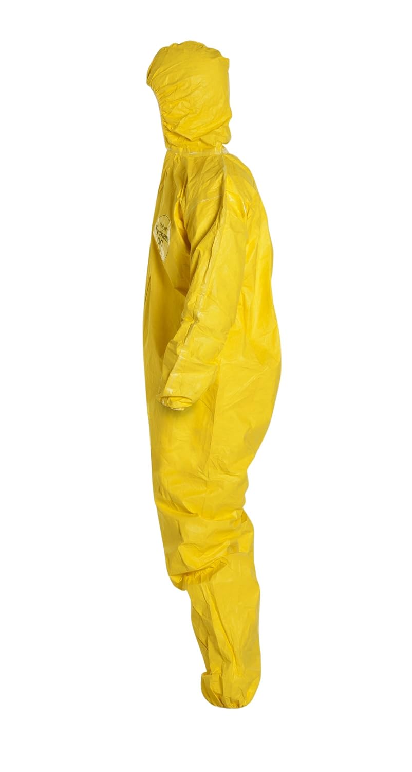 DuPont Tychem 2000 QC127S Disposable Chemical Resistant Coverall with Hood, Elastic Cuff and Serged Seams, Yellow, 2X-Large (Pack of 12): Industrial & Scientific