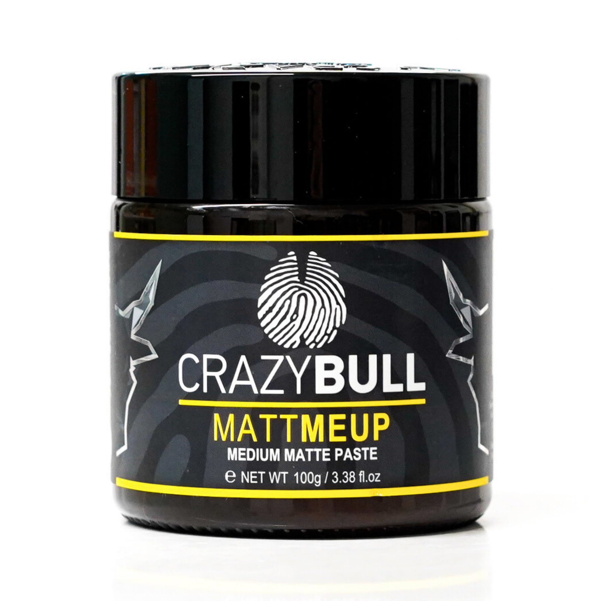 Crazy Bull Hair Paste MattMeUp - Natural Matte Finish with Medium Hold - Hair Styling, Texturising, Volumising, & Defining Product for Men & Women - Vegan, Water-Based, Oil-Free, Melon-Scented