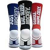 ChalkTalkSPORTS Hockey Performance Crew Socks - Multiple Designs & Colors - Youth & Adult - Hockey Mid-Calf Socks