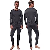 Thermal Underwear for Men Long John Set for Cold Weather Mens 2 pc Long Sleeve Shirt and Leggings Fleece Base Layer Thermals