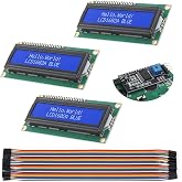 DiGiYes 3Pcs I2C IIC 1602 LCD Display Module 16 * 2 Character Serial Blue Backlight LCD Screen Modules Fit for Raspberry Pi/Arduino with 40Pcs 10mm Jumper Wires