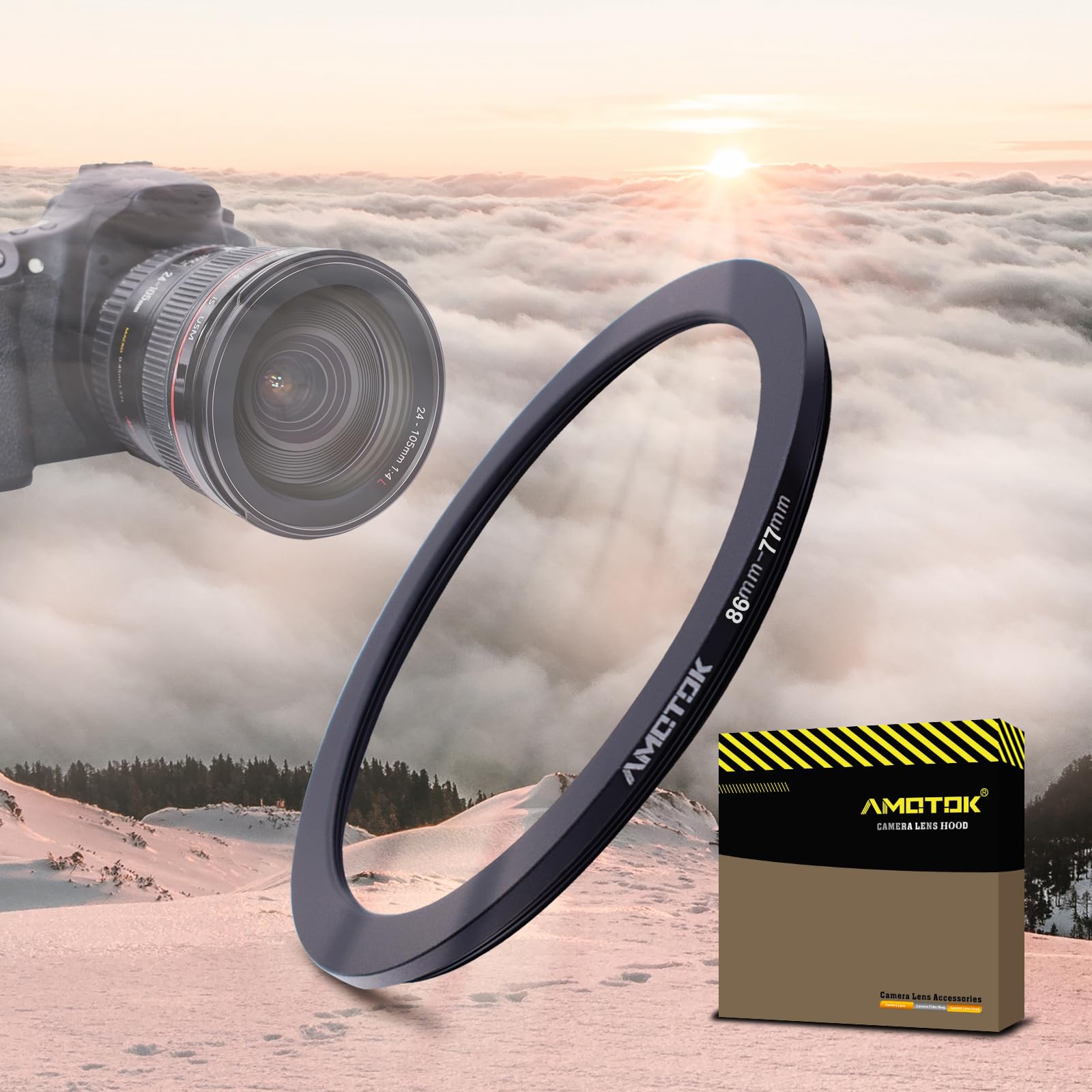 86mm Lens to 77mm Camera Lens Adapter,86mm to 77mm Filter Step-Down Ring Adapter Ring,Compatible All 77mm Filter Accessory