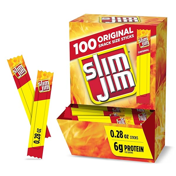 SLIM JIM SMOKED MEAT STICKS, ORIGINAL FLAVOR, 6G...
