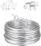 AUAUY 12 Gauge Aluminum Wire 2mm 100 Feet Bendable Craft Wire Silver