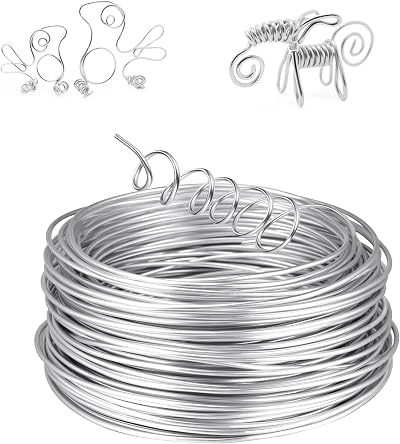 AUAUY 12 Gauge Aluminum Wire 2mm 100 Feet Bendable Craft Wire Silver