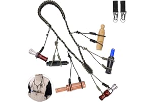 Ideagle Duck Call Lanyard, Duck Hunting Accessories with 11 Adjustable Loops, Holds 11 Duck Calls,Comfort Neck Call Lanyard for Hunting Predator Ducks-with 2 Keychains