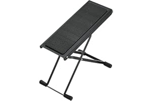 K&M Konig & Meyer 14670.014.55 Footrest | 6 Height Positions Sturdy Non-Skid Rubber Foot Pad for Classical, Acoustic, Electric Guitarists | Professional Grade for all Musicians - German Made - Black