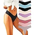 ALL OF ME Seamless Thongs for Women No Show Panties V-waisted Stretch Breathable Sexy Thong Underwear 9 Pack XS-L