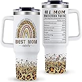 TIKMODERN Mom Tumbler with Handle Moms Gifts from Daughters 40oz Best Mom Ever Tumbler Christmas Cup Present for Mother from Son with Lid Straw Best Mom Ever Gifts