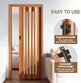INMOZATA PVC Folding Door Artistic Patterned Glass 87cm Wide 10mm Thick Sliding view 7