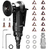 Pneumatic Chamfering Tool Handheld, Mini Air-Powered Chamfering Machine Trimming, 45&deg; Arc Corner with 1/4 Inch Air Inlet for Metal Wood Beveling Deburring (C&amp;R Angle Blades)