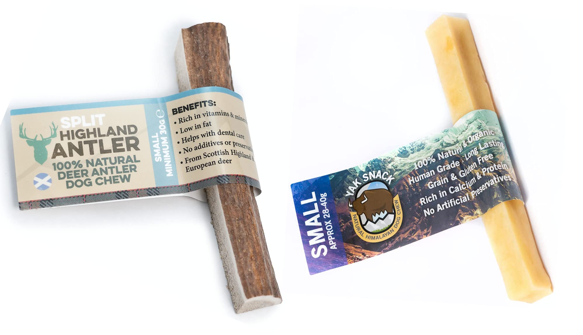 Highland Split Antler Small and Yak Snack Small Dog Chew