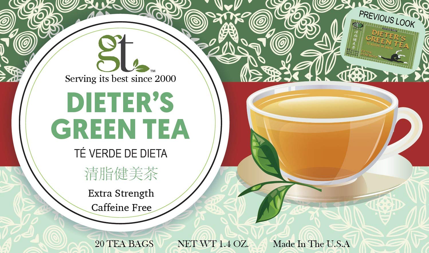 Dieter's Green Tea (Extra Strength) (20 Tea Bags) 2Pack