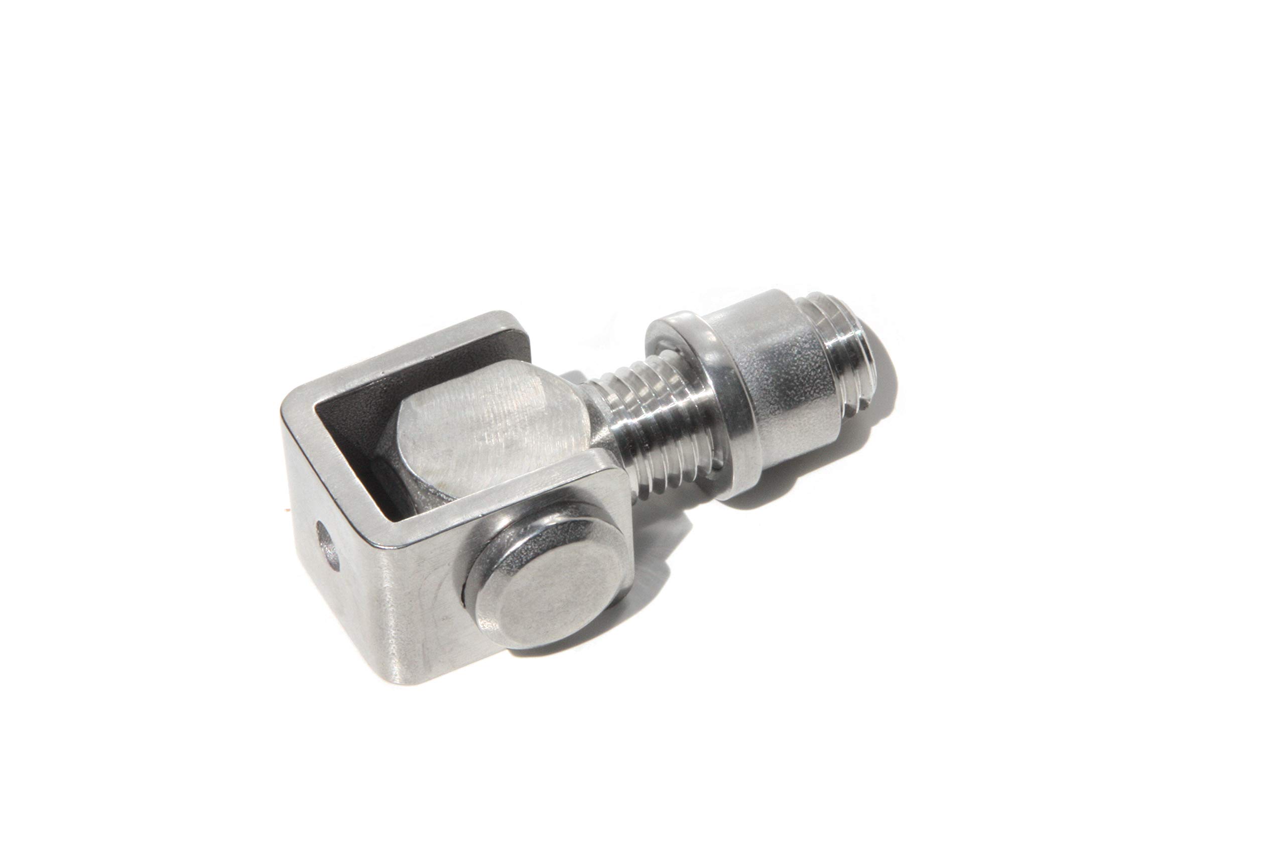 UHRIG Adjustable Short gate Hinge M20 Made of V2A Stainless Steel, with Weld-in nut, for e.g. Garden gate, Fence Door and Much More.