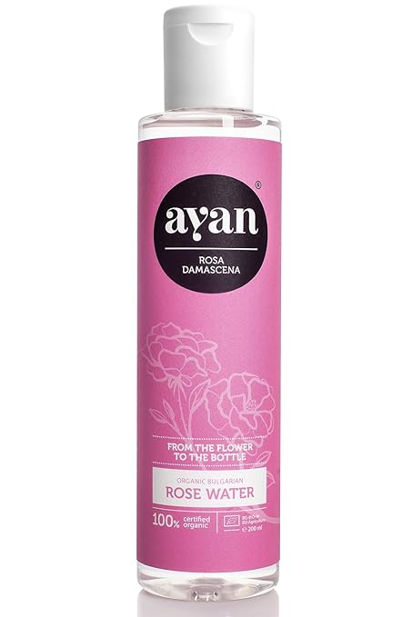 AYAN Naturkosmetik Rosenwasser Pur ? Zertifizierte Bio Qualität und Ohne Alkohol ? Gesichtswasser für reine und straffe Haut 