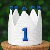 DCJHFJ Handmade Crown Hat 1st Birthday for Baby Boy Girl 1-3 Years Birthday Party Decoration Headband