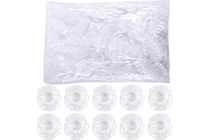 iwobi 200 Pcs Ear Covers,Clear Ear Protectors,Waterproof Disposable Ear Protectors,Elastic Ear Shower Caps,For Hair Dyeing,Ba