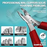 RONAVO Podiatrist Toenail Clippers Thick Nails Professional Curved Blade view 3