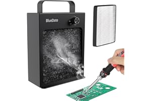 BlueDate HEPA Solder Fume Extractor Fan Solder Smoke Absorber DIY Work Fan for Soldering Station, Hand Engraving, Jewelry Soldering Use with HEPA Filter