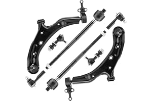 ILONPA Front Lower Control Arms w/Ball Joints Tie Rods Stabilizer/Sway Bar Links Suspension Kit for 2001-2006 Nissan Sentra (8pc)