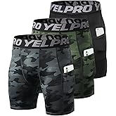 SPVISE Compression Shorts Men 1/3 Pack, Dry Fit Compression Underwear Spandex Running Shorts, Workout Athletic Shorts Pocket