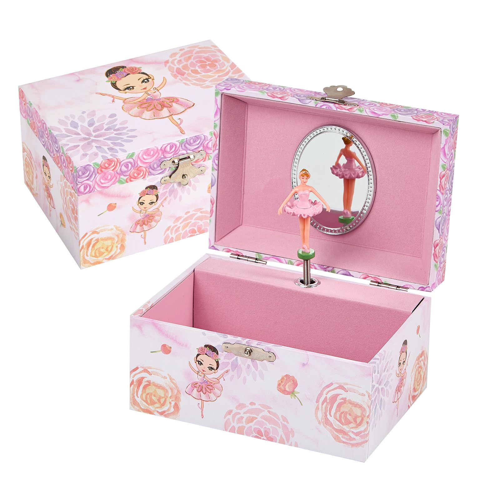 TAOPU Girls Ballerina Musical Jewelry Box,Music Box with Spinning Ballerina,Ballet Girls Christmas and Birthday Gifts for Jewel Storage