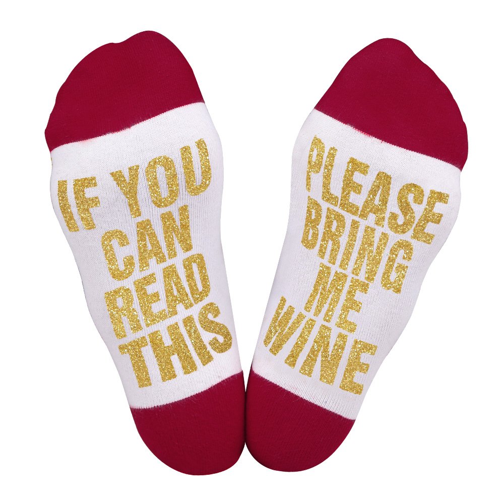 Best Gift Funny Causal Socks Christmas Socks If you can read wine socks Christmas Gift for Lover,friends, Mom and father this Cotton Xmas socks
