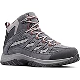 Columbia Womens Crestwood Mid Waterproof, Graphite/Daredevil, 9.5