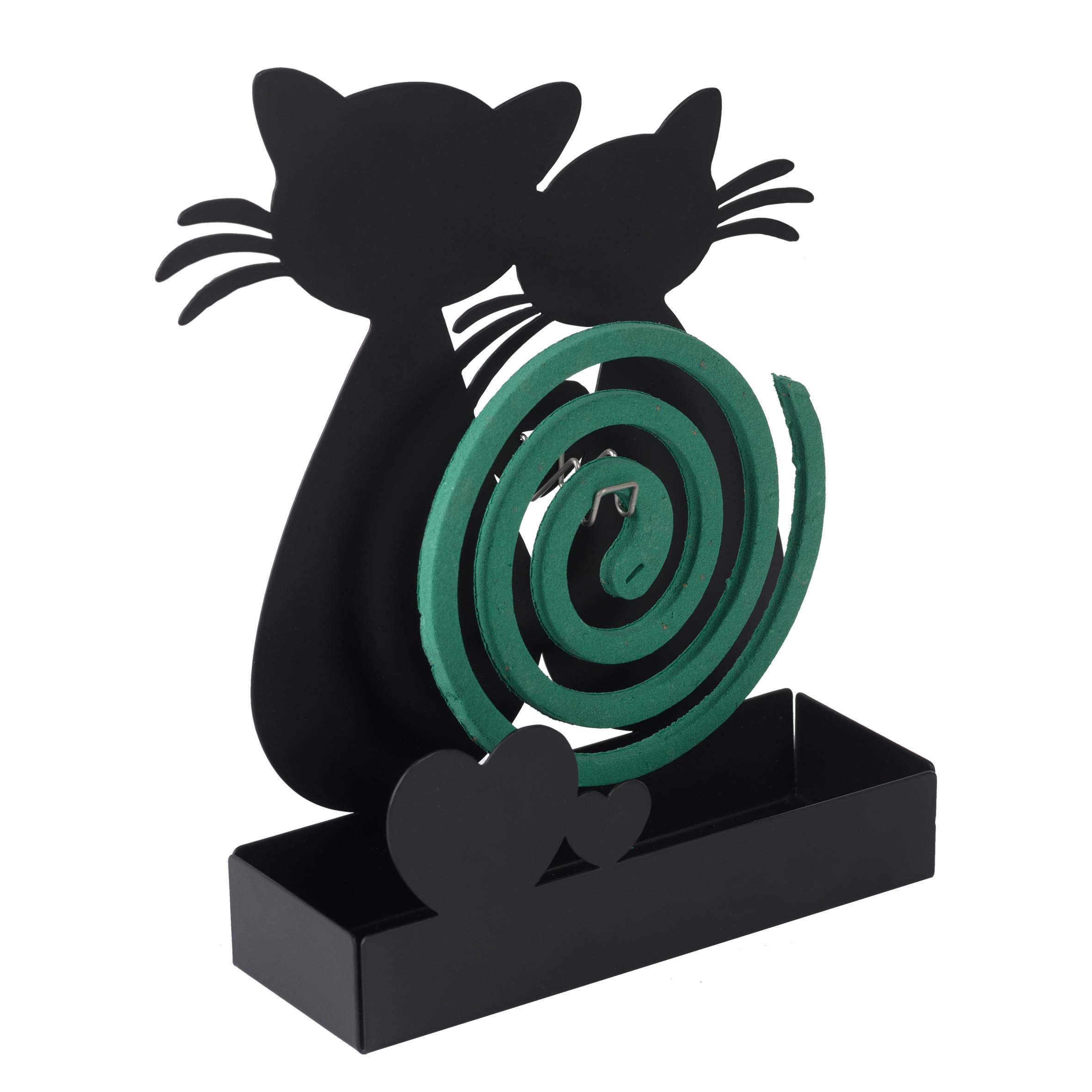 Baroni Home Metal Zampirone Holder for Indoor or Outdoor, Black Cats, 16x5x18 cm