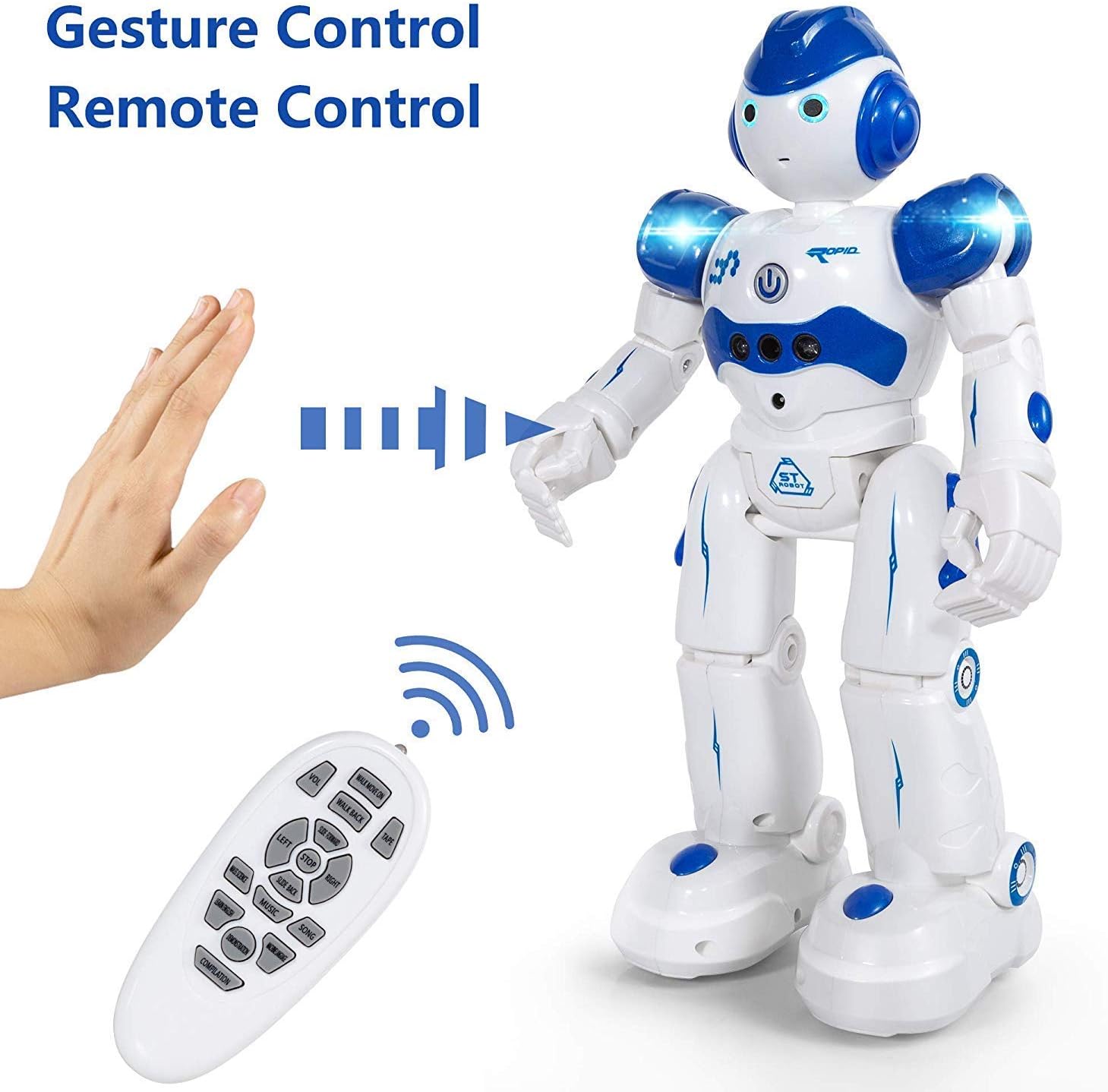 Taiker Robot for Kids, Intellectual Gesture Sensor & Rechargeable Robot Toys for Kids with Walking, Sliding, Singing, Dancing, Speaking and Teaching Science