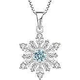 STARCHENIE Snowflake Necklace 925 Sterling Silver Snowflake Pendant Jewelry Gift for Women