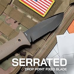 704 Gear Rogue Fixed Blade Knife | Serrated 4.5
