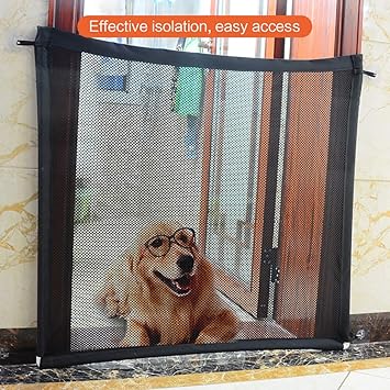 magic gate for dogs portable folding mesh pet gate magic gate safety gates fence isolated gauze indoor guard