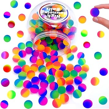 German Trendseller 50 x Super Frost Flummis - Mitgebsel ? - NEU - ? Neon - Hüpf & Spring ? Kindergeburtstags Mix ? Extra Weic