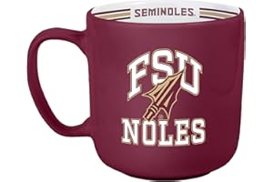 Logo Brands NCAA Florida State Seminoles 15 oz Stripe Coffee Mug - Vintage Team Logo, Inside Print & Stripes, Microwave & Dishwasher Safe- Great Gift For Fans & Alumni