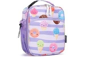 JOYHILL Kids Lunch Box, Insulated Lunch Bag for Teen Girl Boy, Lunch Boxes for Kids with Water Bottle Holder for School, Cute Lunchbox Kawaii Small Lunch Tote Toddler Donut